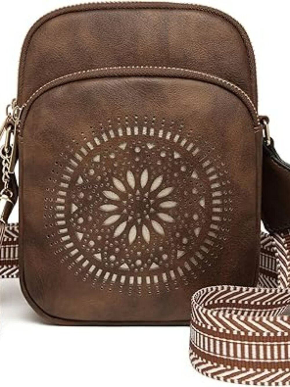Brown Boho Crossbody Bag Phone Kindle Small Easy Carry Summer Purse New Trendy